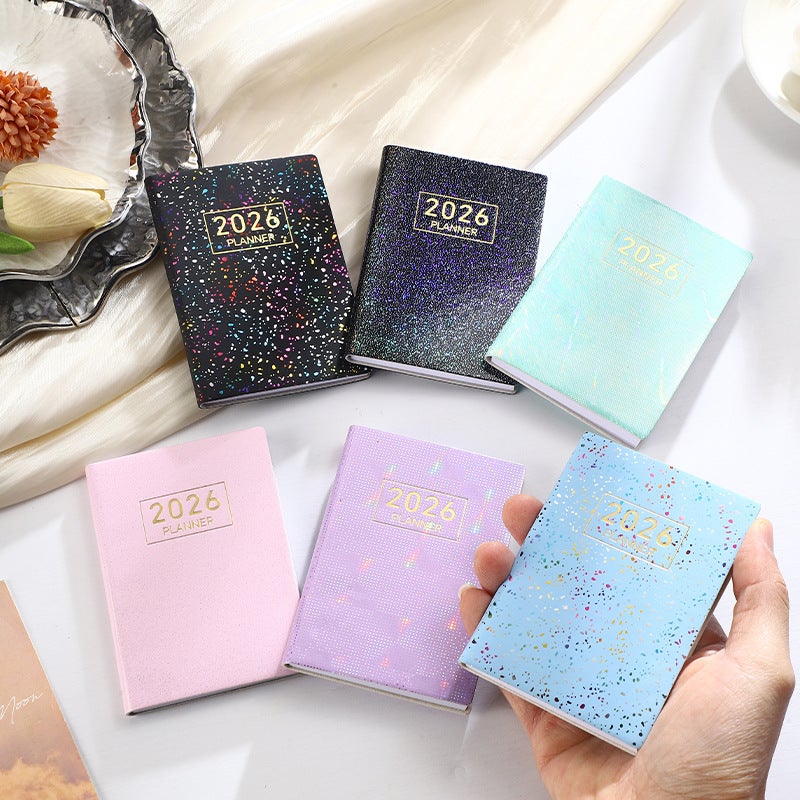 2026 A7 English Planner Laser Colorful Cover Weekly Calendar Starlight Color Daily Plan Annual Calendar - Image 3